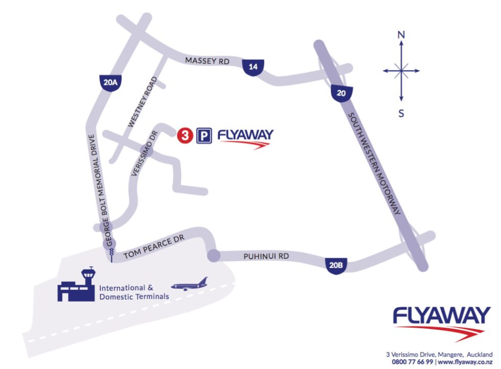 Find Us Flyaway Parking, Auckland
